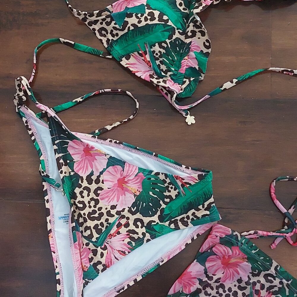 Women 3 pcs set bathingsuit mykonos blu swimwear  brand sz xs